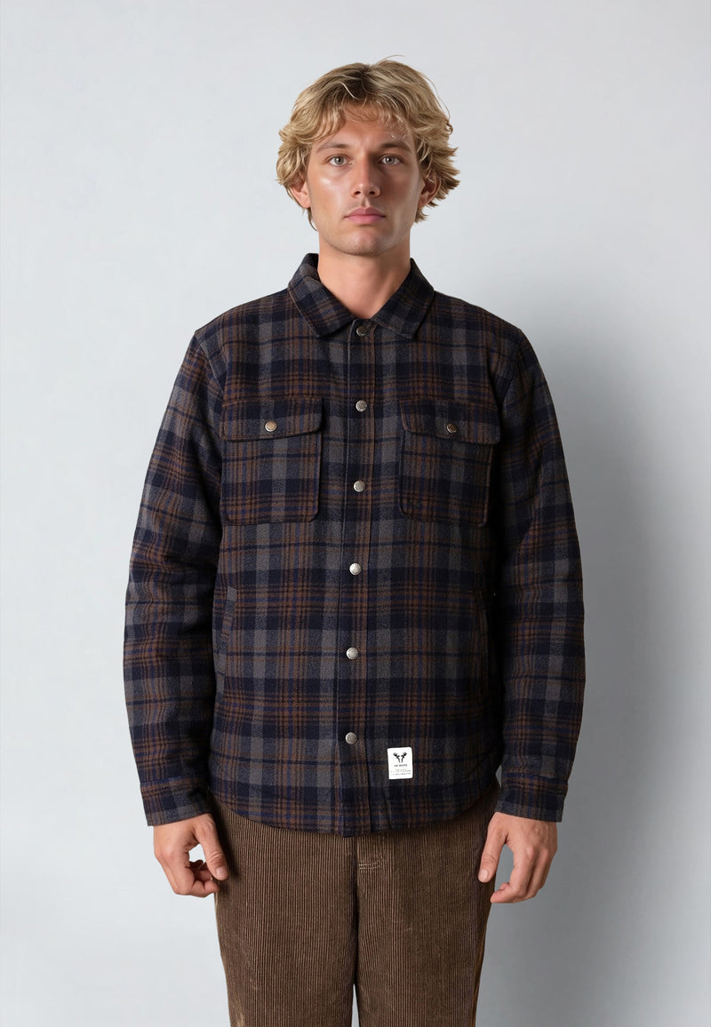 Fat Moose GILI PADDED OVERSHIRT Overshirts Dark navy/Grey check