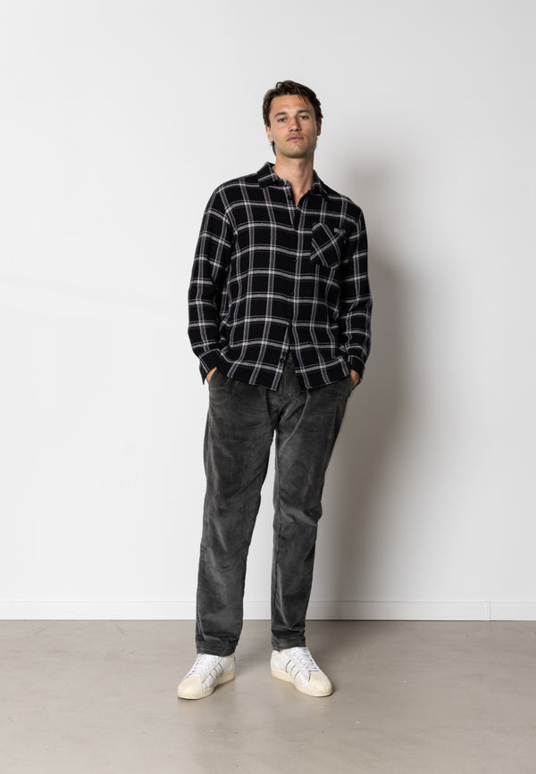 Clean Cut Copenhagen Gibson checked cotton shirt Skjorte L/S Sort / Grå