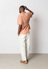 Clean Cut Copenhagen Giles cotton/linen shirt Skjorte S/S Orange Melange