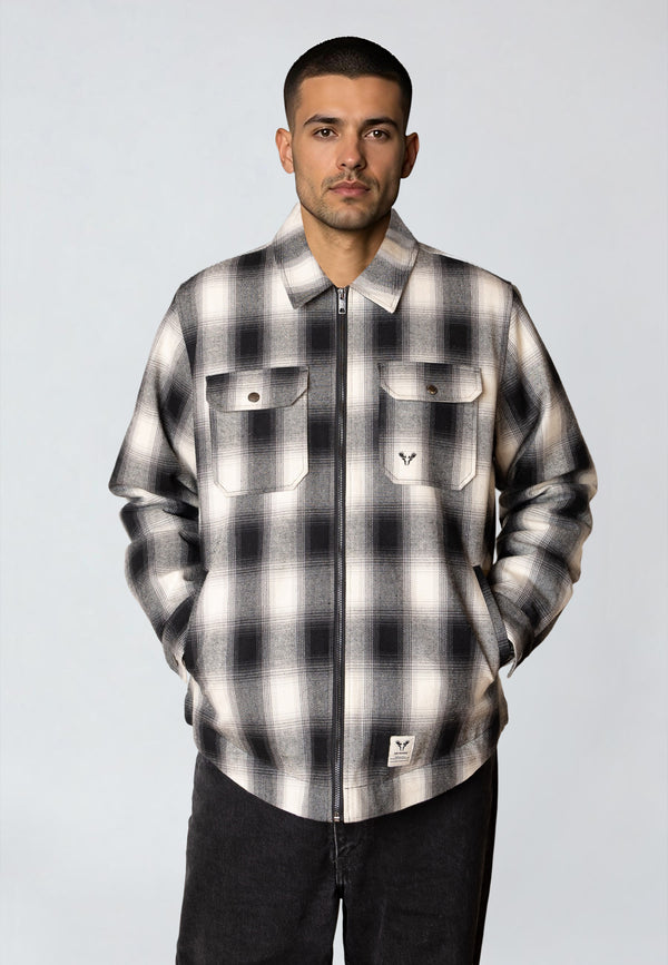 Fat Moose HOLGER PADDED OVERSHIRT Overshirts Black/grey check