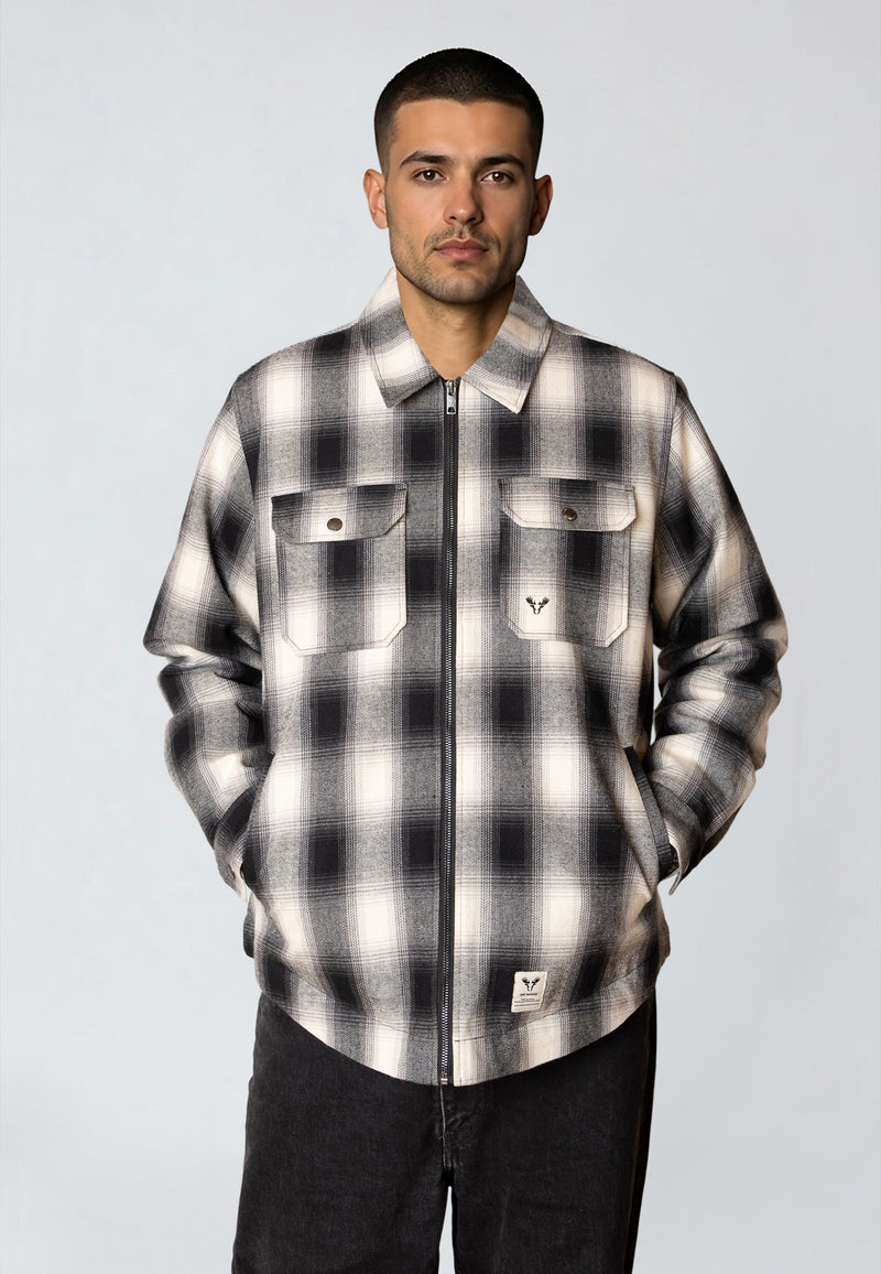 Fat Moose HOLGER PADDED OVERSHIRT Overshirts Black/grey check