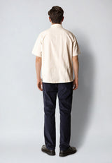 Fat Moose IAN COTTON/LINNEN SHIRT Skjorte S/S Ecru