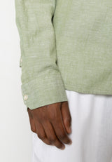Clean Cut Copenhagen Jamie cotton/linen shirt Skjorte L/S Green Melange