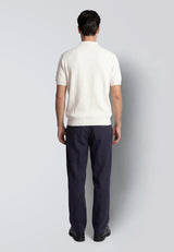 Clean Cut Copenhagen KARL KNITTED ZIP POLO Polos Ecru