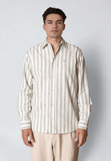 Clean Cut Copenhagen KELVIN STRIPED SHIRT Skjorte L/S Desert sage/Black