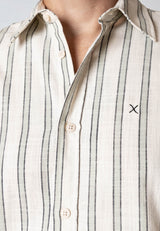 Clean Cut Copenhagen KELVIN STRIPED SHIRT Skjorte L/S Desert sage/Black