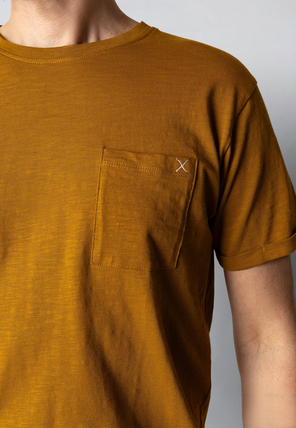 Clean Cut Copenhagen KOLDING ORGANIC T-SHIRT T-shirts S/S Guld Brun