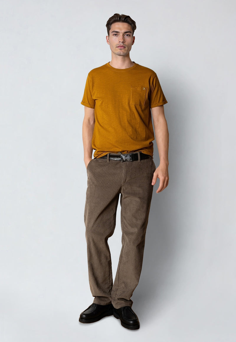 Clean Cut Copenhagen KOLDING ORGANIC T-SHIRT T-shirts S/S Guld Brun