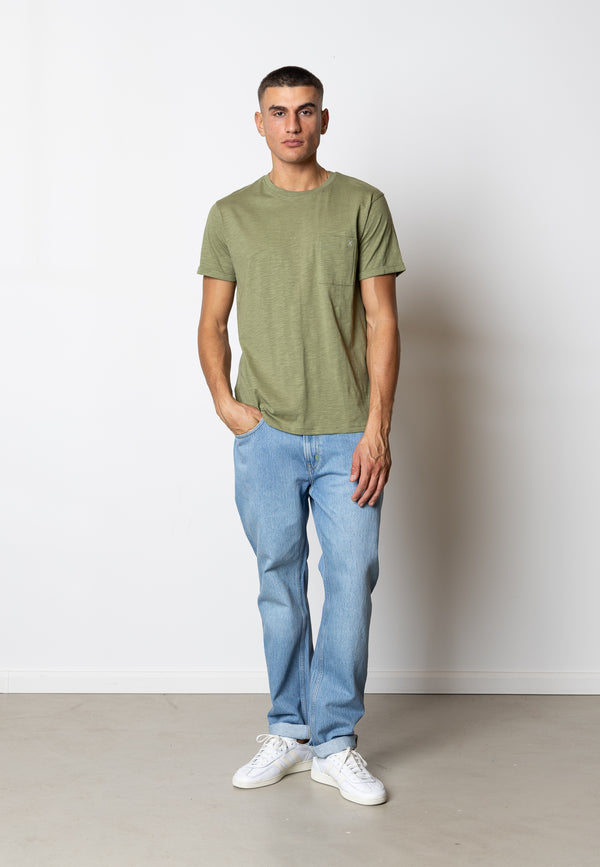Clean Cut Copenhagen KOLDING ORGANIC T-SHIRT T-shirts S/S Støvet Grøn