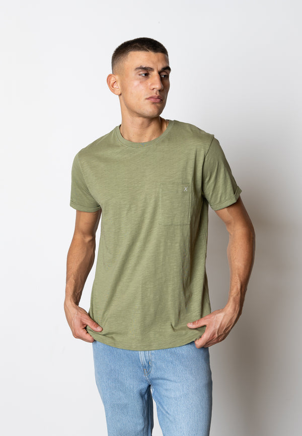 Clean Cut Copenhagen KOLDING ORGANIC T-SHIRT T-shirts S/S Støvet Grøn