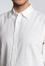 Clean Cut Copenhagen LUCA COTTON/LINEN SHIRT Skjorte L/S Hvid