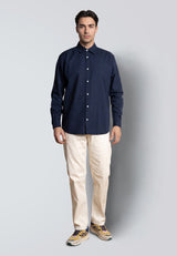 Clean Cut Copenhagen LUCA COTTON/LINEN SHIRT Skjorte L/S Navy