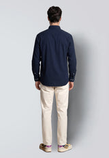 Clean Cut Copenhagen LUCA COTTON/LINEN SHIRT Skjorte L/S Navy