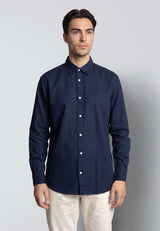Clean Cut Copenhagen LUCA COTTON/LINEN SHIRT Skjorte L/S Navy