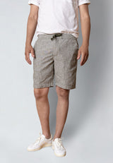Clean Cut Copenhagen LUCA COTTON/LINEN STRIPED SHORTS Shorts Army/white