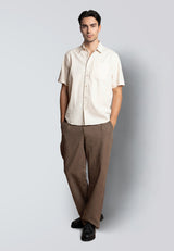 Clean Cut Copenhagen LUCA COTTON/LINEN S/S SHIRT Skjorte S/S Light beige