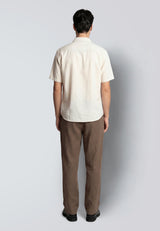 Clean Cut Copenhagen LUCA COTTON/LINEN S/S SHIRT Skjorte S/S Light beige