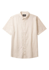Clean Cut Copenhagen LUCA COTTON/LINEN S/S SHIRT Skjorte S/S Light beige