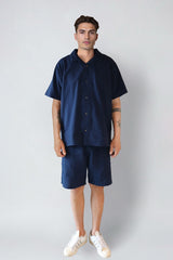 Fat Moose LUDACRIS SEERSUCKER S/S SHIRT Skjorte S/S Navy