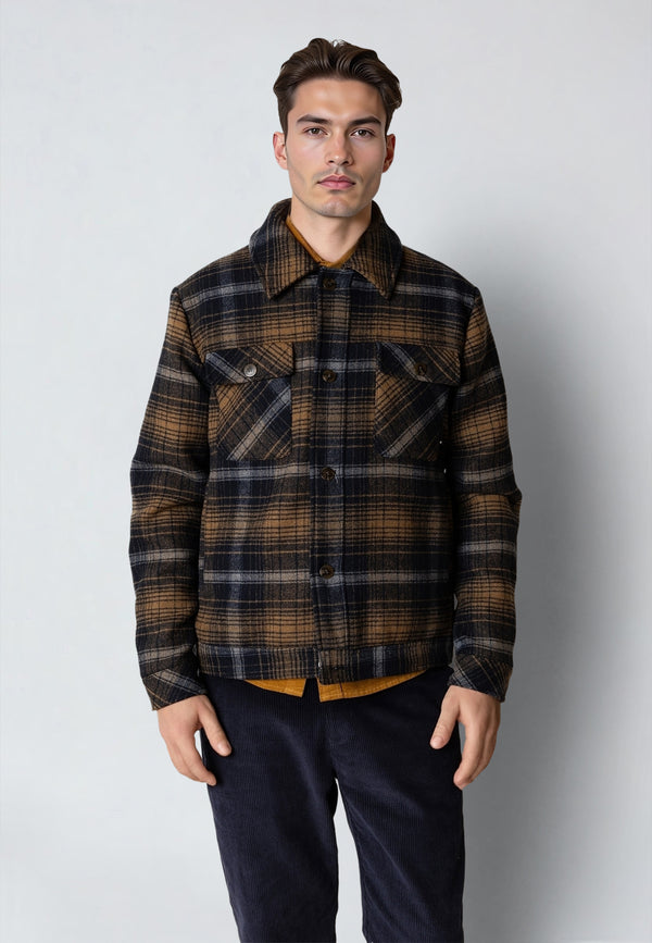 Clean Cut Copenhagen LUKE CHECKED WOOL JACKET Jakker Mørk Navy