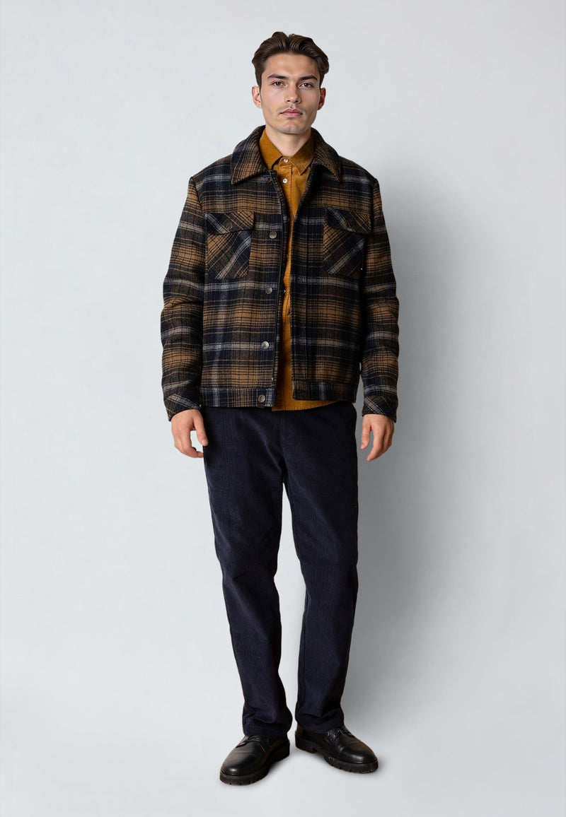 Clean Cut Copenhagen LUKE CHECKED WOOL JACKET Jakker Mørk Navy