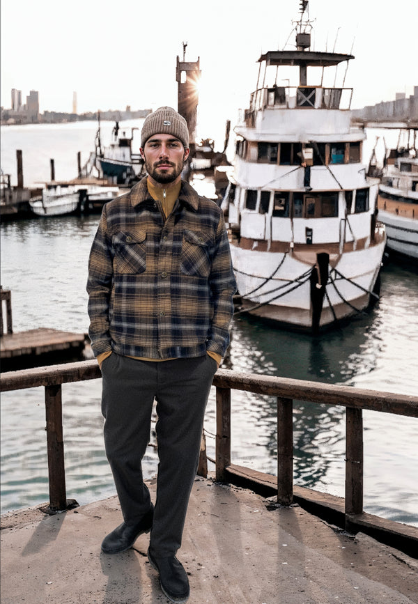 Clean Cut Copenhagen LUKE CHECKED WOOL JACKET Jakker Mørk Navy