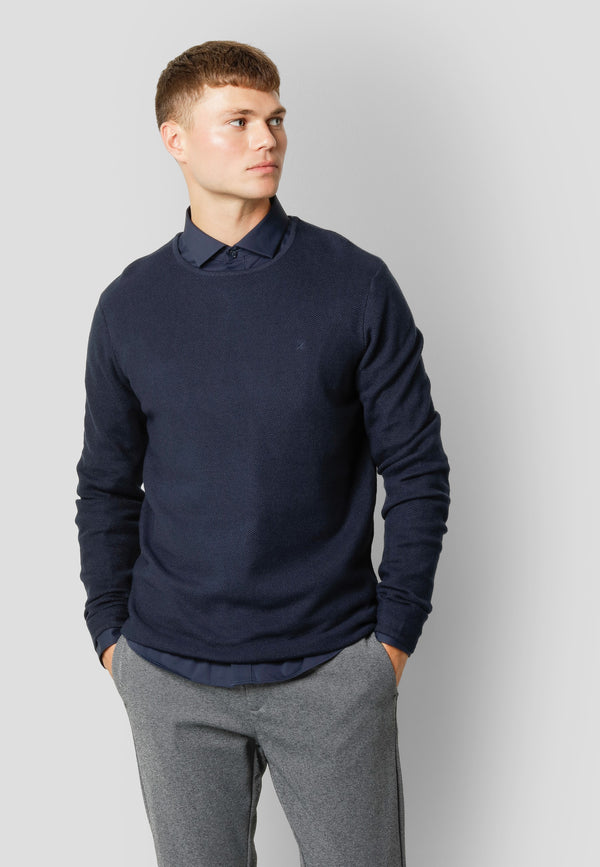 Clean Cut Copenhagen Lauritz Recycled strik Strik Mørk Navy