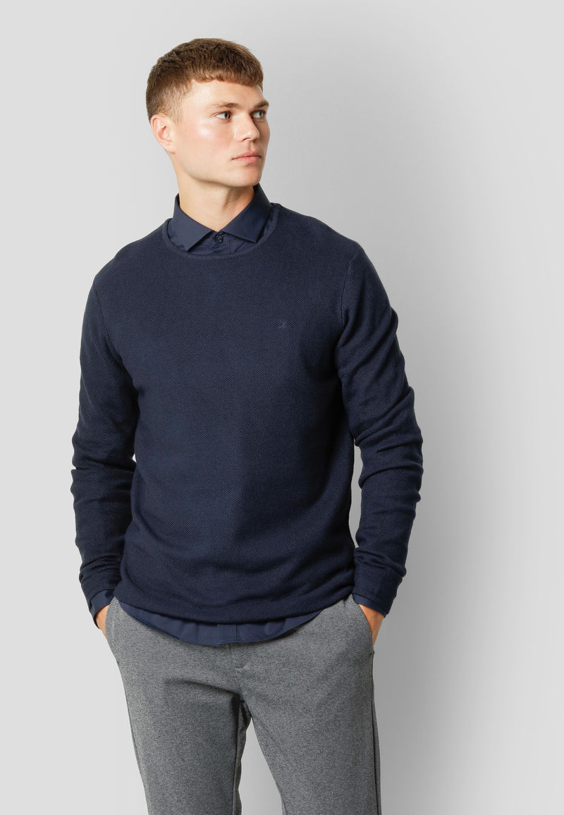 Clean Cut Copenhagen Lauritz Recycled strik Strik Mørk Navy