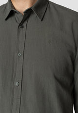 Clean Cut Copenhagen Luca cotton/linen L/S shirt Skjorte L/S Army