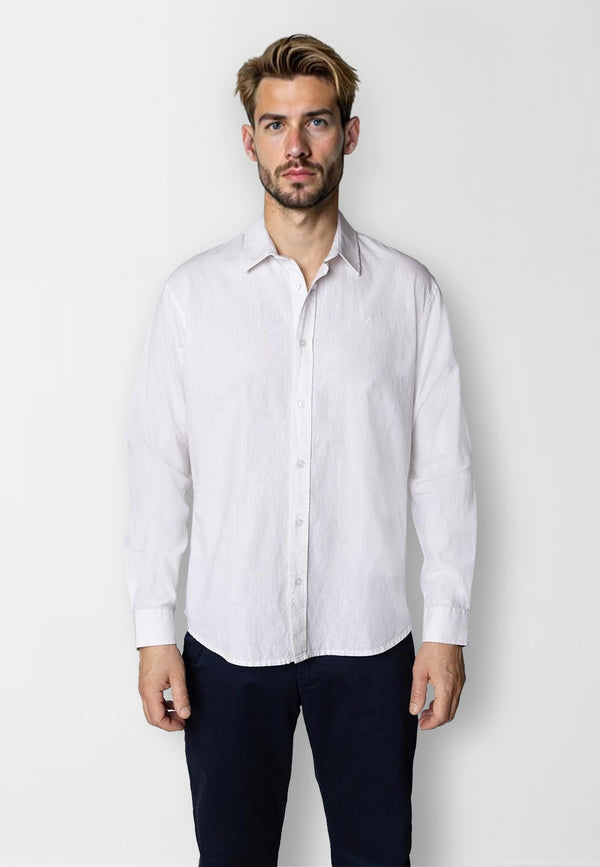 Clean Cut Copenhagen Luca cotton/linen L/S shirt Skjorte L/S Hvid