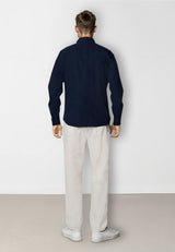 Clean Cut Copenhagen Luca cotton/linen L/S shirt Skjorte L/S Navy
