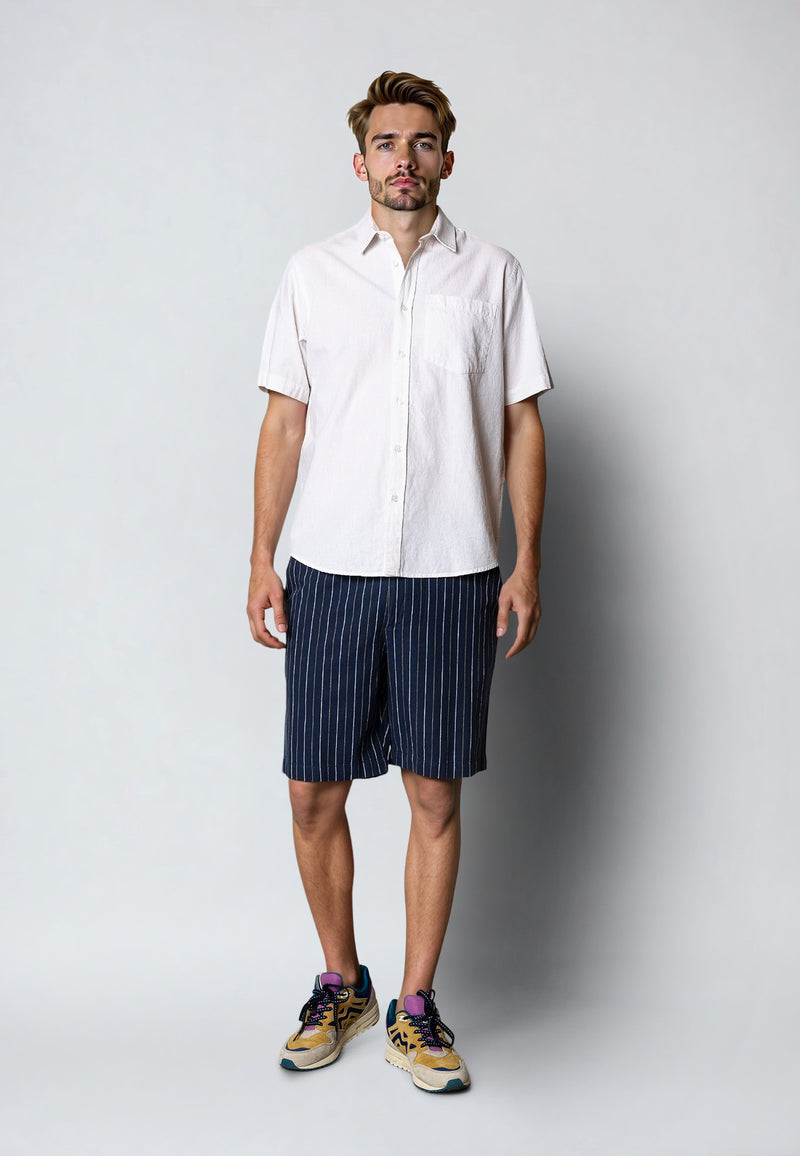 Clean Cut Copenhagen Luca cotton/linen S/S shirt Skjorte S/S Hvid