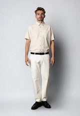 Clean Cut Copenhagen Luca cotton/linen S/S shirt Skjorte S/S Light beige