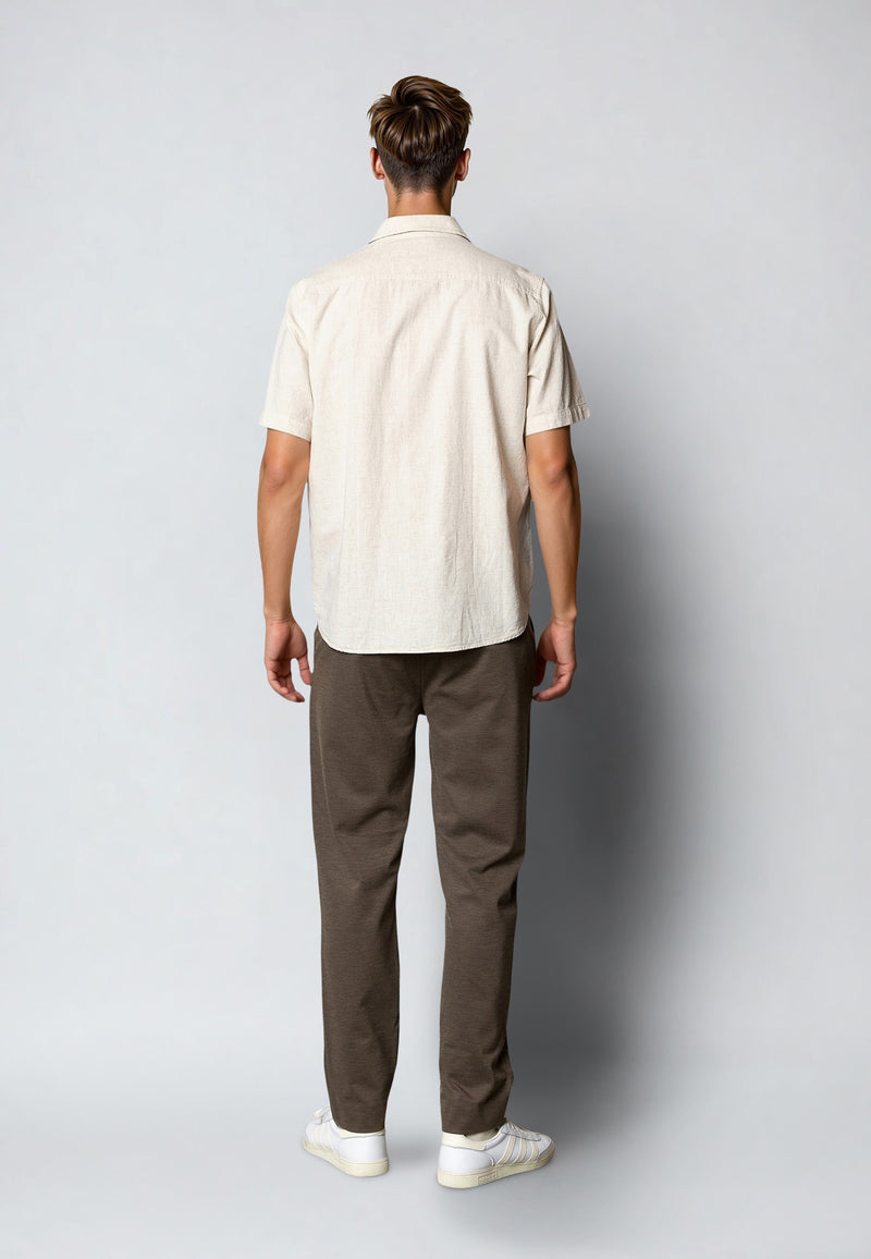 Clean Cut Copenhagen Luca cotton/linen S/S shirt Skjorte S/S Light beige