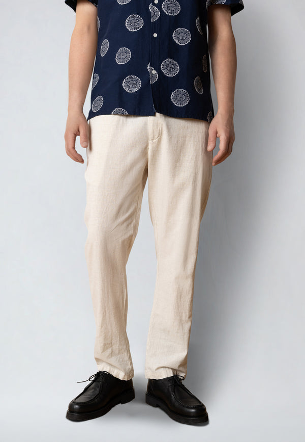 Clean Cut Copenhagen Luca cotton/linen pants Bukser Light beige
