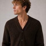 Clean Cut Copenhagen Ludvig cardigan Strik Mørkebrun Melange