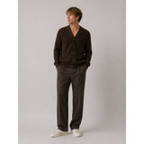 Clean Cut Copenhagen Ludvig cardigan Strik Mørkebrun Melange