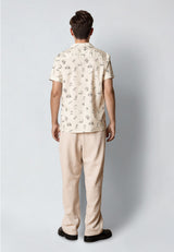Clean Cut Copenhagen MAGNE PRINTED S/S SHIRT Skjorte S/S Ecru