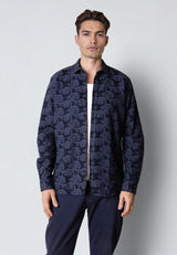 Clean Cut Copenhagen MALVIN JAQUARD SHIRT Skjorte L/S Navy