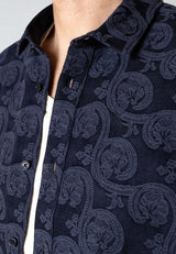 Clean Cut Copenhagen MALVIN JAQUARD SHIRT Skjorte L/S Navy