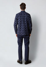 Clean Cut Copenhagen MALVIN JAQUARD SHIRT Skjorte L/S Navy