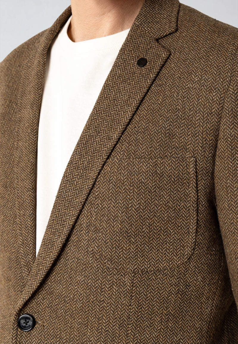 Clean Cut Copenhagen MARCELLO TWEED BLAZER Blazere Brun Melange