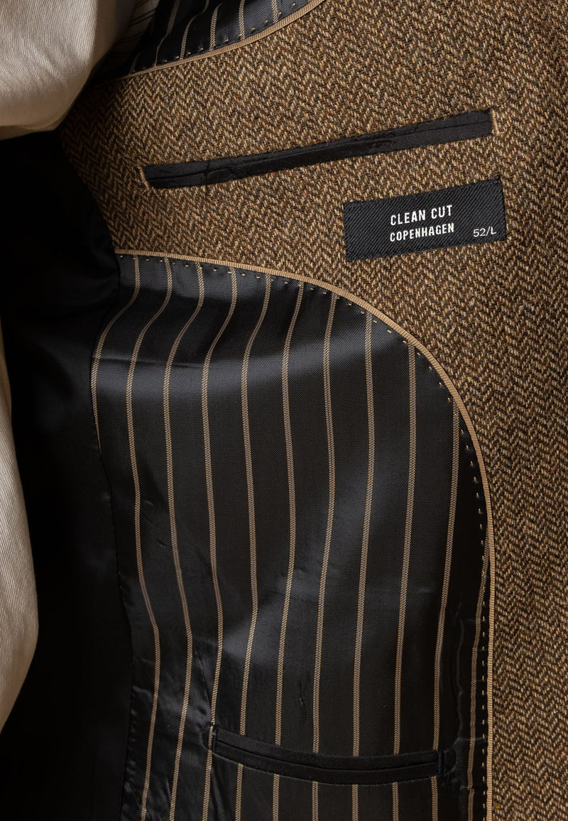 Clean Cut Copenhagen MARCELLO TWEED BLAZER Blazere Brun Melange