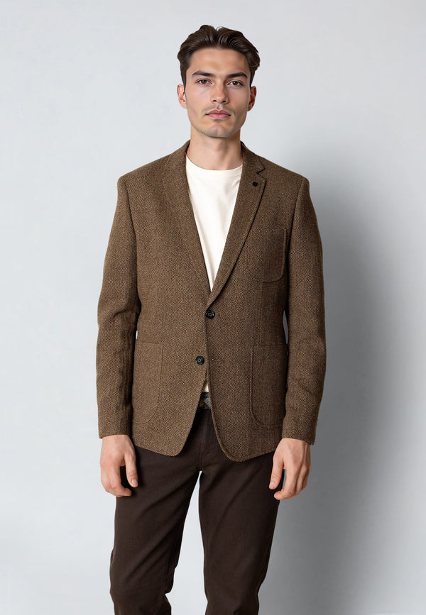 Clean Cut Copenhagen MARCELLO TWEED BLAZER Blazere Brun Melange