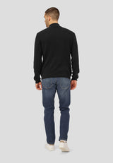 Clean Cut Copenhagen MARIO 1/2 ZIP KNITTED JUMPER Strik Sort