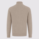 Clean Cut Copenhagen MARIO KNITTED ZIP CARDIGAN Strik Brindle beige