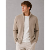 Clean Cut Copenhagen MARIO KNITTED ZIP CARDIGAN Strik Brindle beige