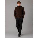 Clean Cut Copenhagen MARIO KNITTED ZIP CARDIGAN Strik Dark Brown