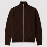 Clean Cut Copenhagen MARIO KNITTED ZIP CARDIGAN Strik Dark Brown
