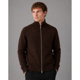 Clean Cut Copenhagen MARIO KNITTED ZIP CARDIGAN Strik Dark Brown